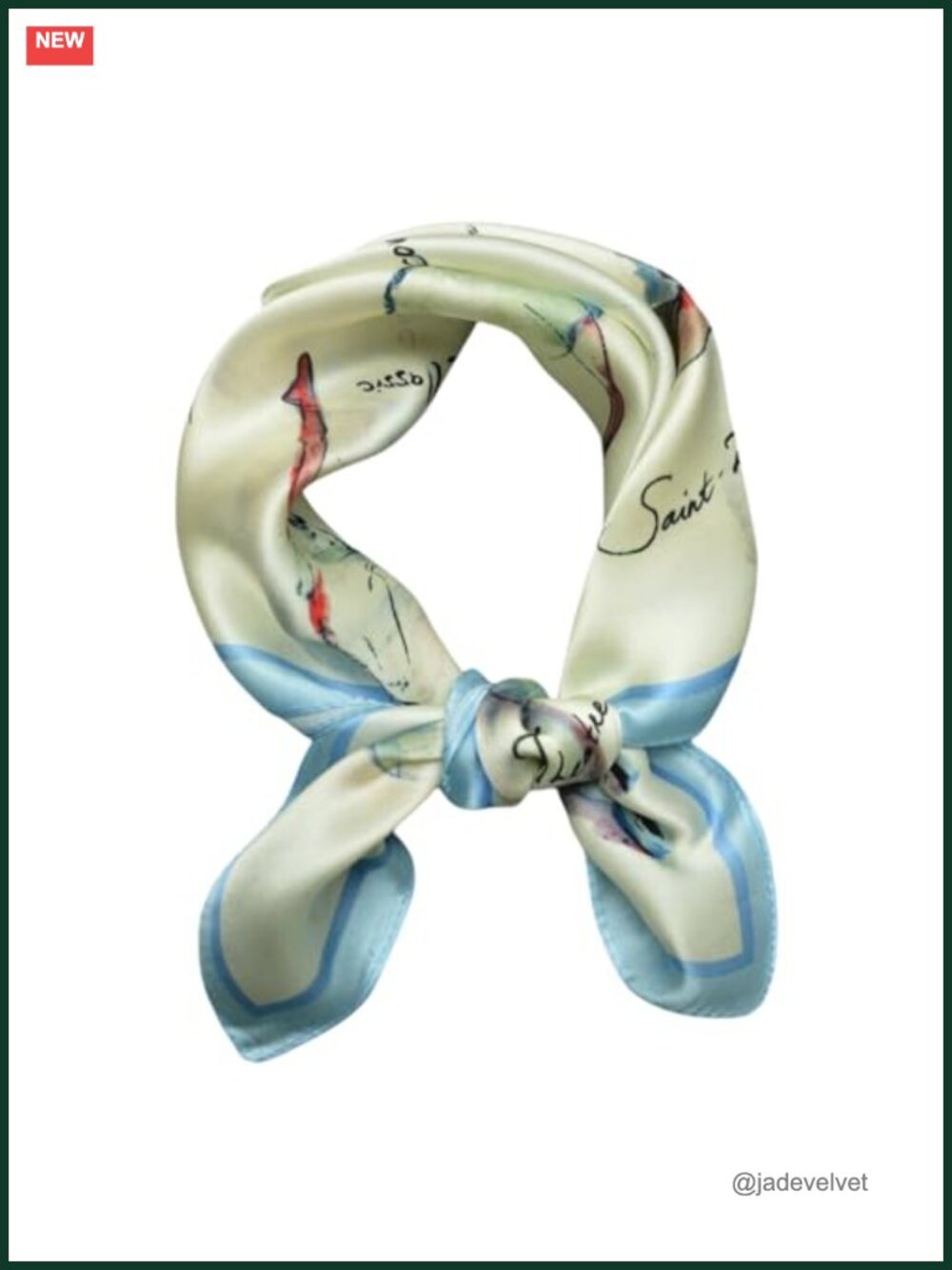 100% Mulberry Silk 21" Square Scarf Floral Neckerchief